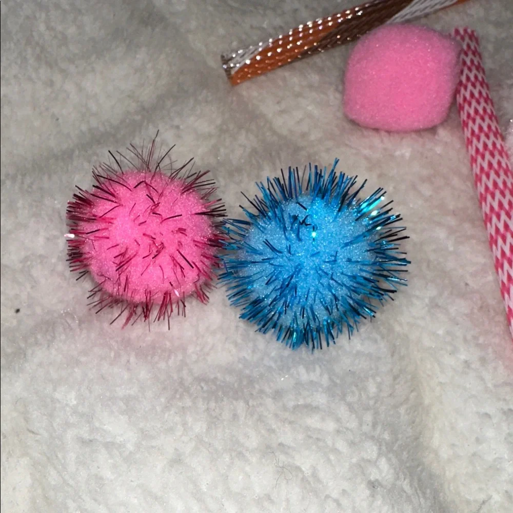 Colorful Cat Toy Set of 8 New pink blue brown orange